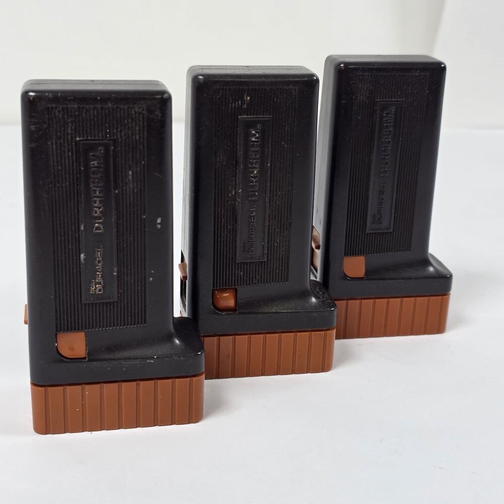 3 Vintage Duracell Durabeam Pocket Flashlight Made in USA Black Orange 80s Works